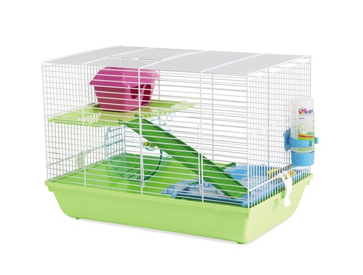 [NB20539] Hamsterkooi "MARTHA TRIPLE" 2st Set; 46,5 x 29,5 x 34 cm Mix kleuren