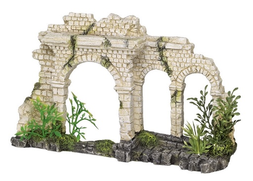 [NB28075] Aqua Ornaments "TRI-ARCH BRICK GATE" - met planten