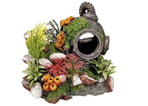 [NB28140] Aqua Ornamenten "HELM" met planten
