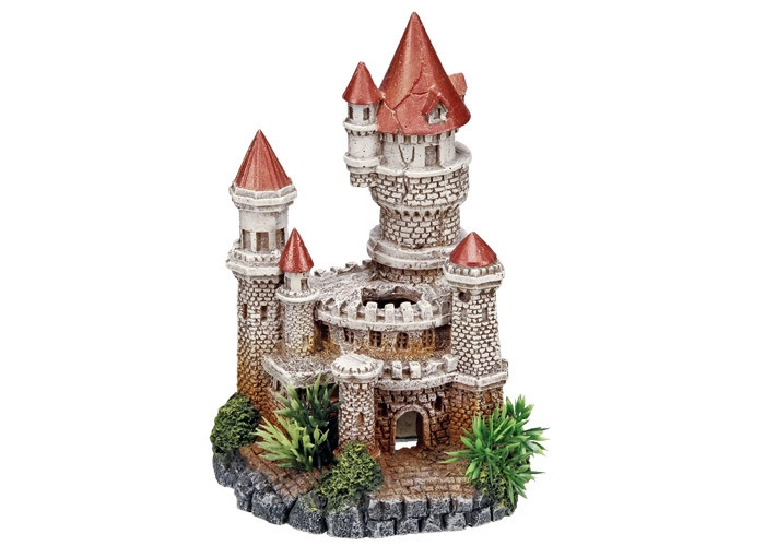 Aqua ornamenten "KASTEEL" met planten L12 x B10,5 x H18 cm 