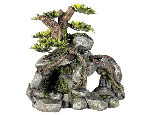 [NB28636] Aqua Ornaments "ROCK CAVE" met planten