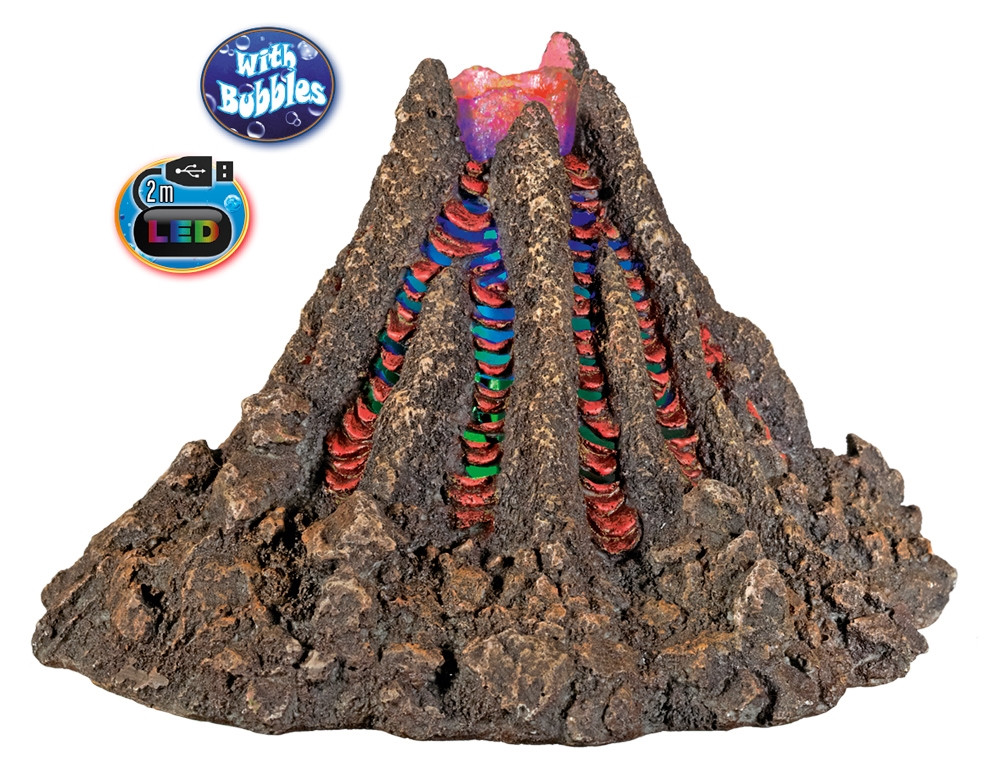 Aquaornamenten "VOLCANO" met LED