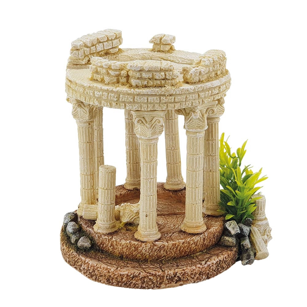 Aqua Ornamenten "ANTIQUE COLUMN" met planten 15,5 x 13,7 x 15 cm 