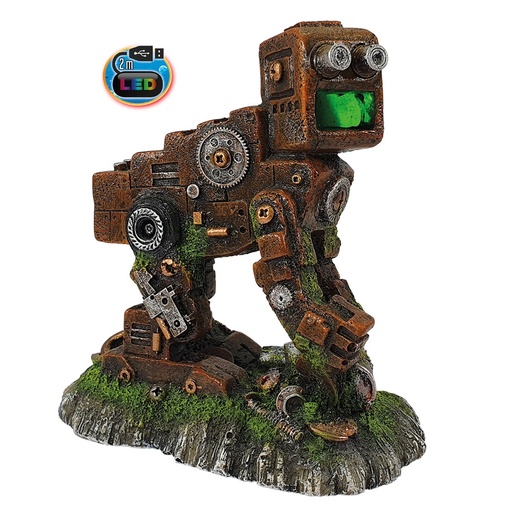 [NB28717] Aquaornamenten "JUNK ROBOT" met LED