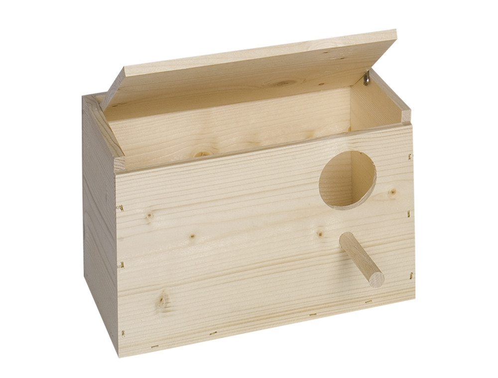 Parkietennestkast van sparrenhout 24 x 14,5 x 14,5 cm 