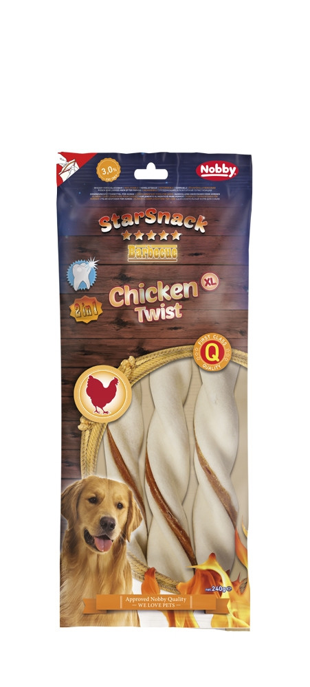 StarSnack Barbecue Kip Twist XL, 240 g, 3 st, 25 cm 