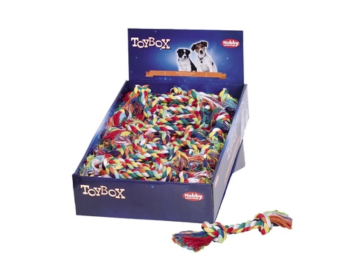 [NB50547] Touw speelgoed display 36 stuks; 50g; 2 knopen 