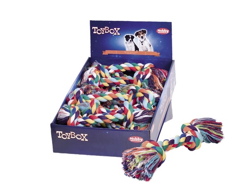[NB50549] Touw speelgoed display 12 stuks; 180g; 2 knopen 