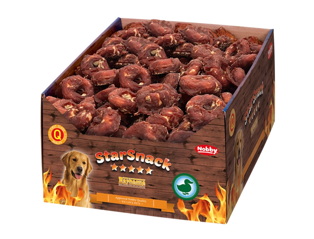 StarSnack Barbecue Eend Donut Display 200 stuks,  5,0 cm, 25 g 