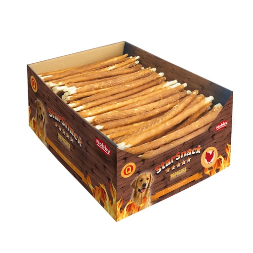 [NB50853] Starsnack Barbecue Verpakte Kip L Display  6,85 kg, 7-8 mm, 25 cm, 214 st. 