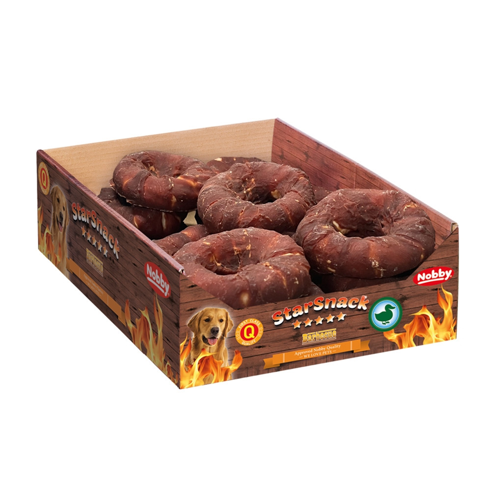 StarSnack Barbecue Eend Donut L Display 16 stuks,  10,0 cm, 110 g 