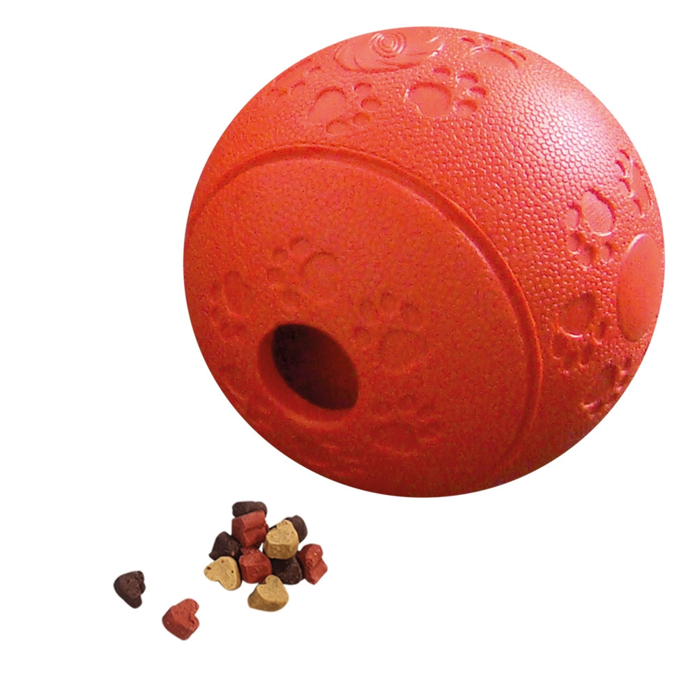Rubberen snackbal rood 11 cm rood