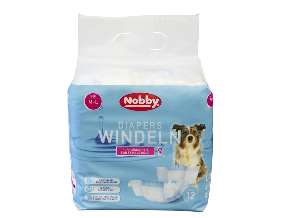 Luiers voor vrouwelijke honden 12 st.; M-l ; 36 - 52 cm 