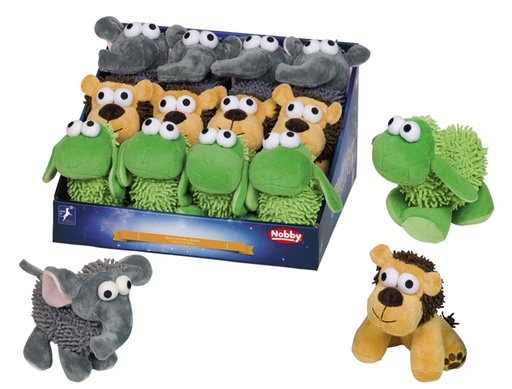 [NB60412] Moppy speelgoedschaap/olifant/leeuw display 12 st, 12-14 cm 