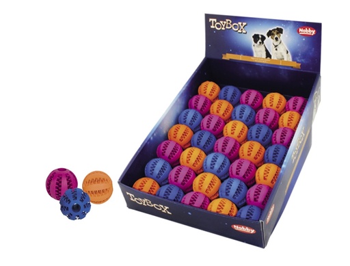[NB60455] Rubberen tandheelkundige bal 5 cm; display 35 st. Mix kleuren