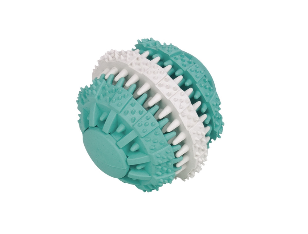 Rubberen bal "DENTAL LINE" 6 cm tweekleurig