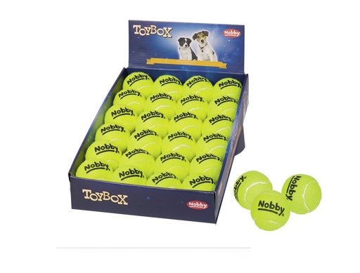 [NB60486] Tennisbal M 6,5 cm; display 24 st. geel