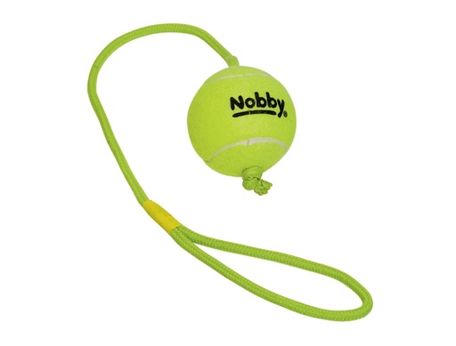 [NB60489] Tennisbal met werptouw L 7,5 cm; rope 70 cm 