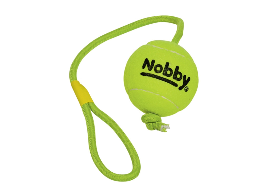 Tennisbal met werptouw XL 10 cm; rope 70 cm 