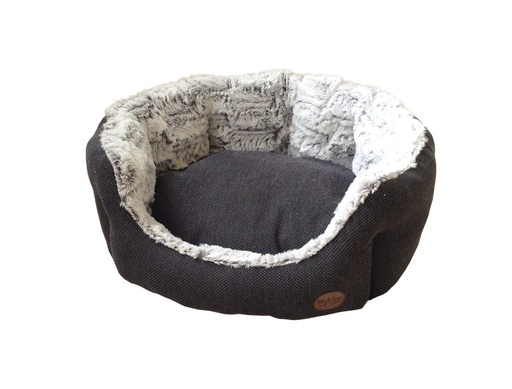 [NB60516] Comfortbed ovaal "CACHO" l x b x h: 86 x 70 x 24 cm donker grijs