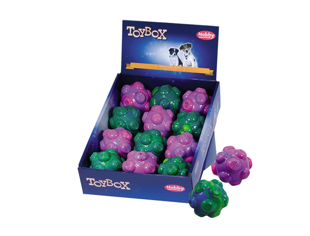 TPR-bal met knoppen display 12 st,  7 cm Mix kleuren