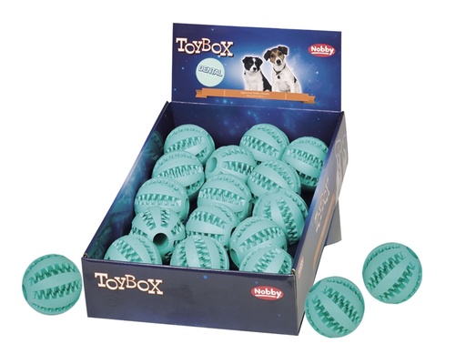 [NB61539] Rubberen bal "DENTAL LINE" display 15 st.,  7 cm 