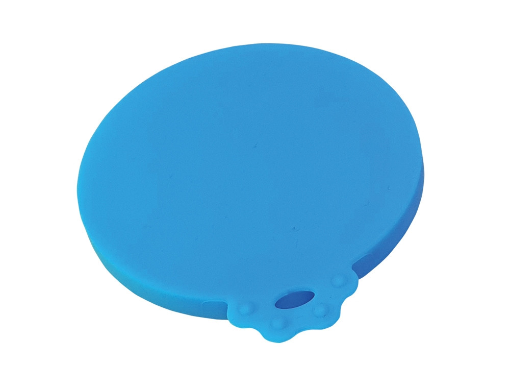 Siliconen deksel voor blikken  9 cm licht blauw