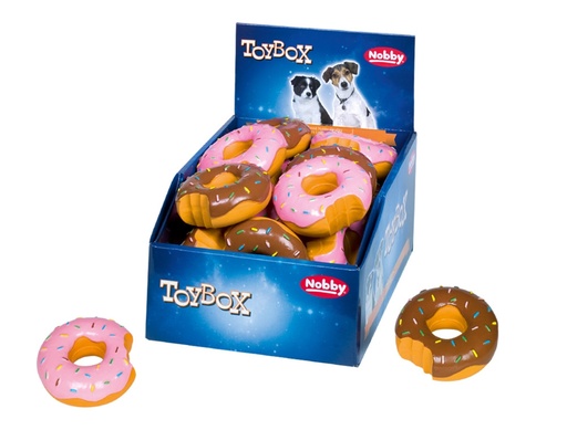 [NB61570] Latexdonut "Dessert" Display 24 st,  10 cm Mix kleuren