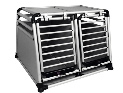 [NB62329] Aluminium autoreisbox dubbel "RONDE HOEK"