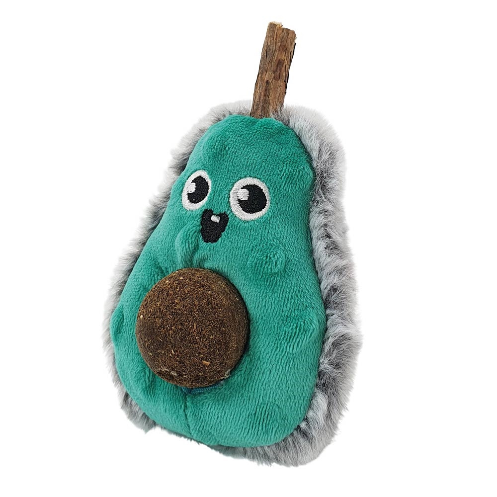  Pluche avocado met matatabi-stick en kattenkruidbal