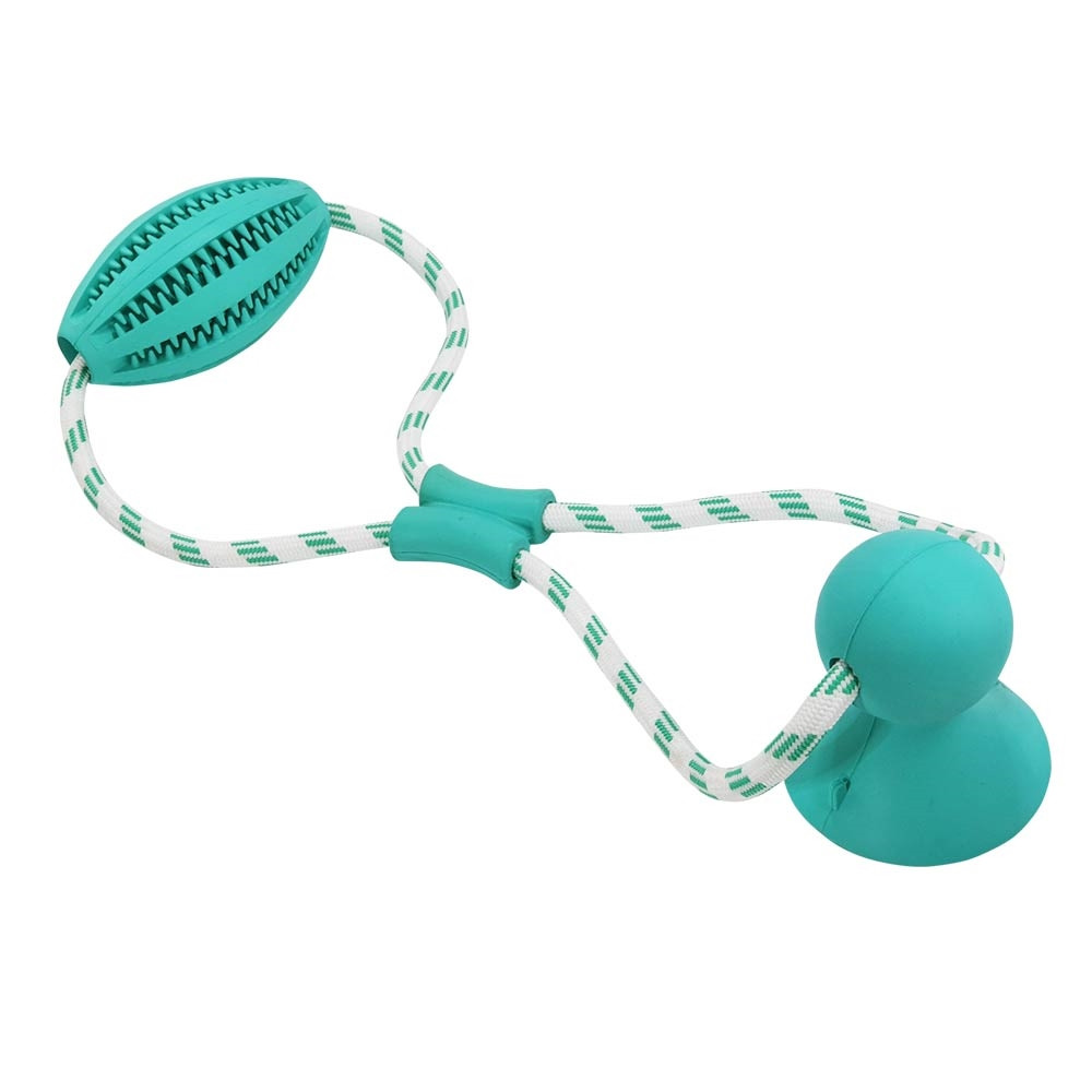 Rubberrugby met touw "DENTAL LINE" 50 cm, Rugby: 11 cm 