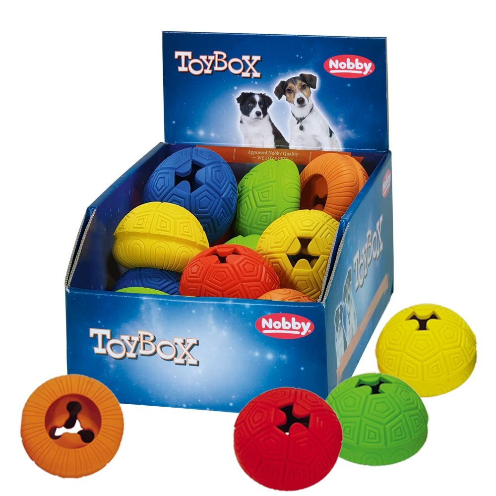 Rubberen “snackspeeltje” display 15 st., 8 cm Mix kleuren