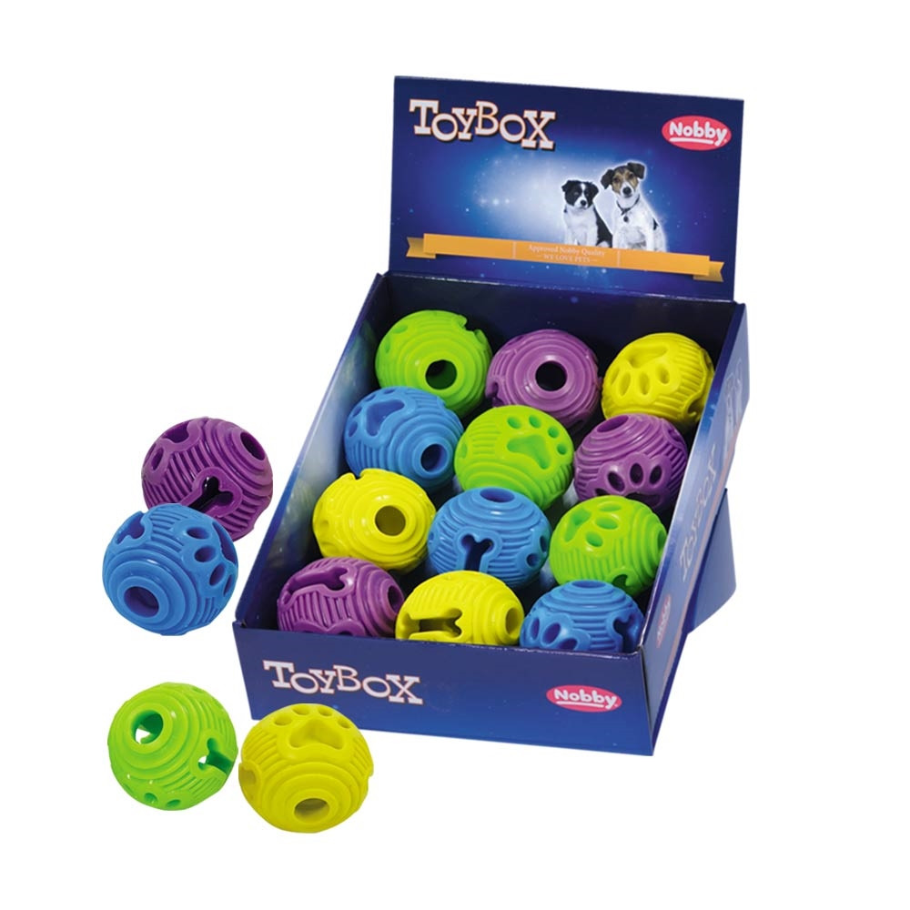 Bal van TPR-schuim display 12 st,  6,5 cm Mix kleuren