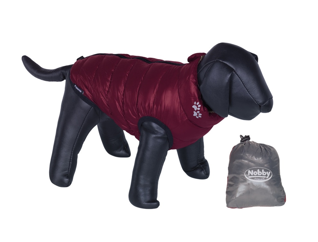 Hondenjas "LIGHT" 20 cm bordeaux-grijs