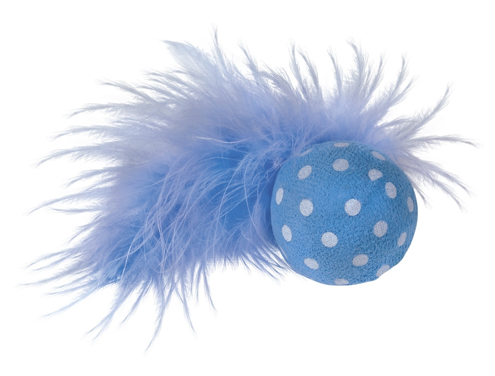 Bal met rammelaar, met veer 4 cm 