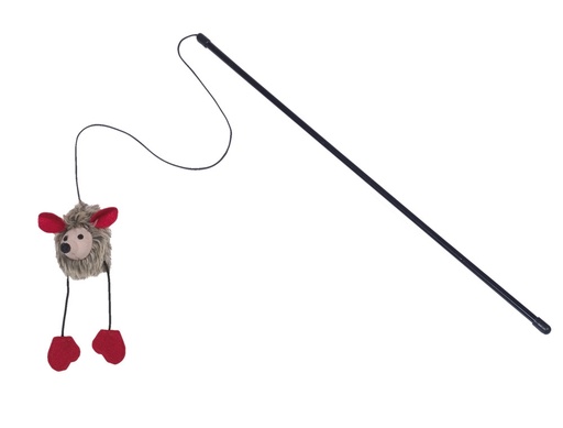 [NB66870] Teaser met pluche muis, met geluid 6 cm; 50 cm 