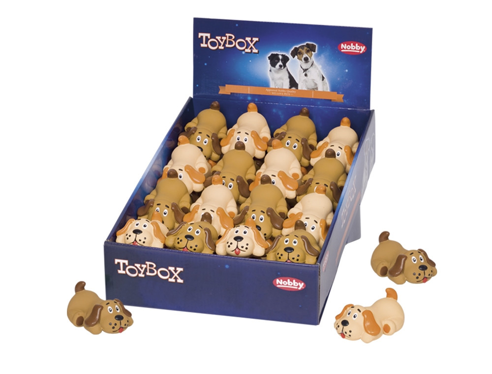Latex minihondje display 32 st, 8,5 cm Mix kleuren 