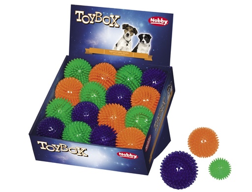 [NB67190] TPR-bal "SPIKY" display 41 st., 6 cm Mix kleuren