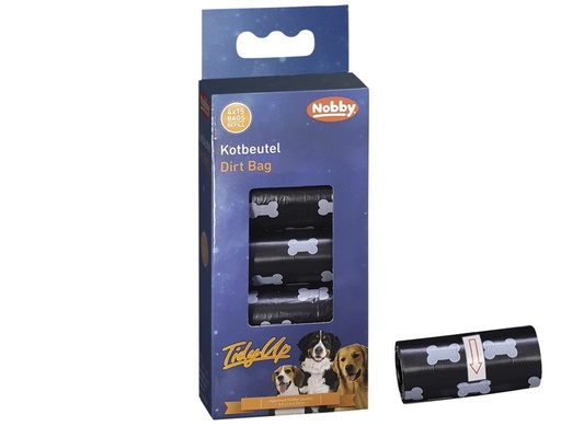 [NB67361] TidyUp Poepzakje met botprint zwart