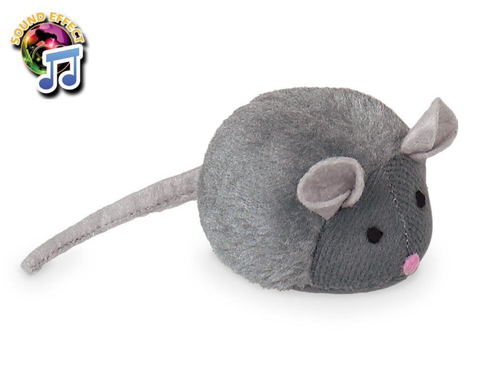 Pluche muis met stem 15 cm 