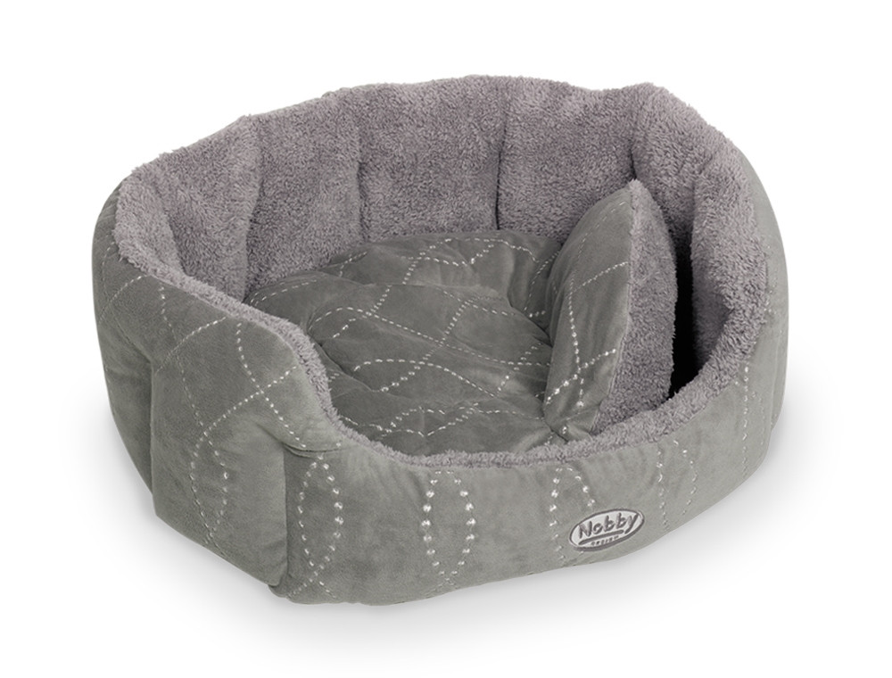 Comfortbed ovaal "CENO" l x b x h: 65 x 57 x 22 cm grijs/grijs