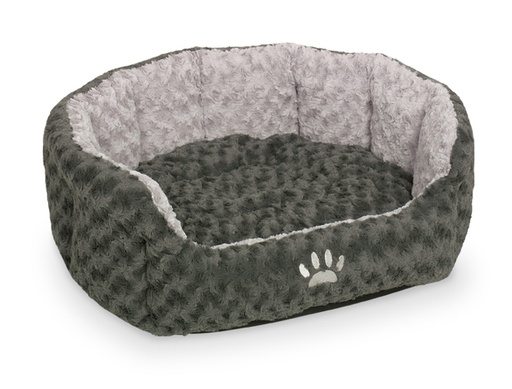 [NB71553] Comfortbed ovaal "SEOLI" l x b x h: 45 x 40 x 19 cm donker grijs/licht grijs