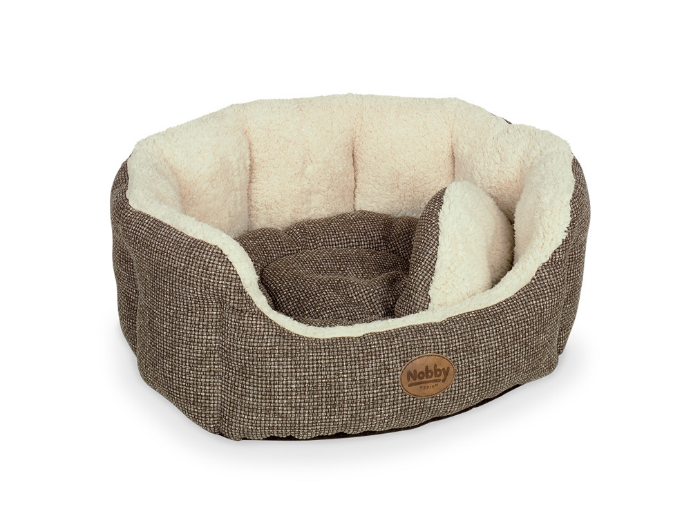 Comfortbed ovaal "ALBA" l x b x h: 55 x 50 x 21 cm bruin