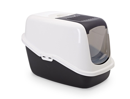 [NB72067] Kattentoilet "NESTOR" 56 x 39 x 38,5 cm zwart / wit