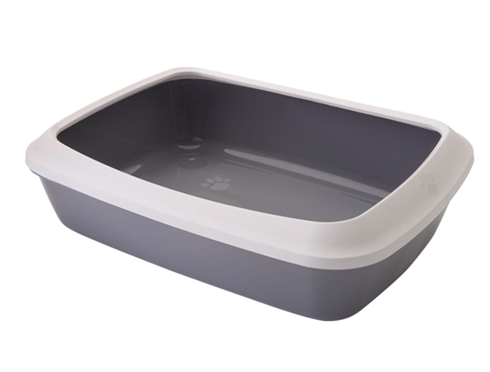 Kattentoilet met rand "Iriz" 50 x 36,5 x 11,5 cm grijs-wit