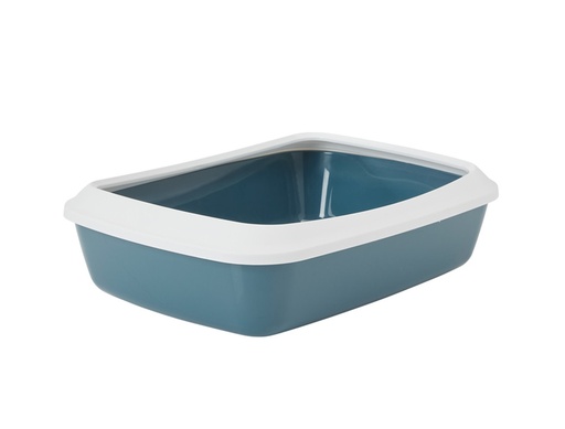[NB72116] Kattentoilet met rand "Iriz" 42 x 30,5 x 10 cm licht groen-wit