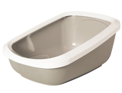 [NB72184] Kattentoilet met rand "ASEO JUMBO" 67,5 x 48,5 x 28 cm mocca-wit