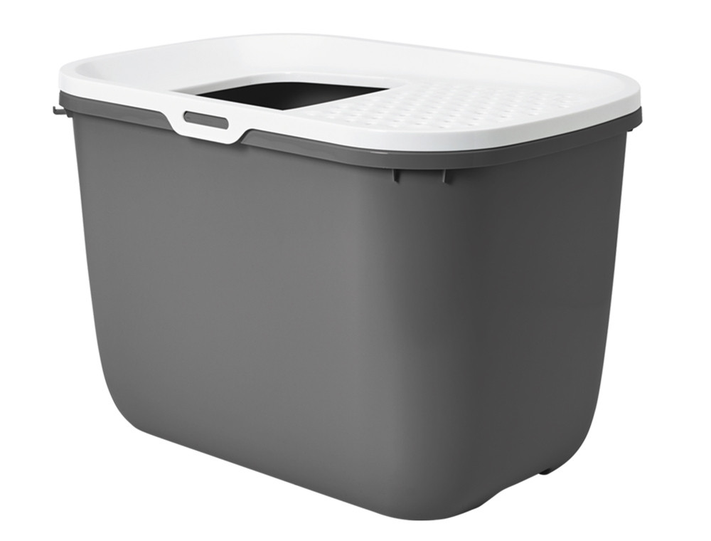 Kattentoilet "Hop In" 58,5 x 39 x 39,5 cm anthracite - wit