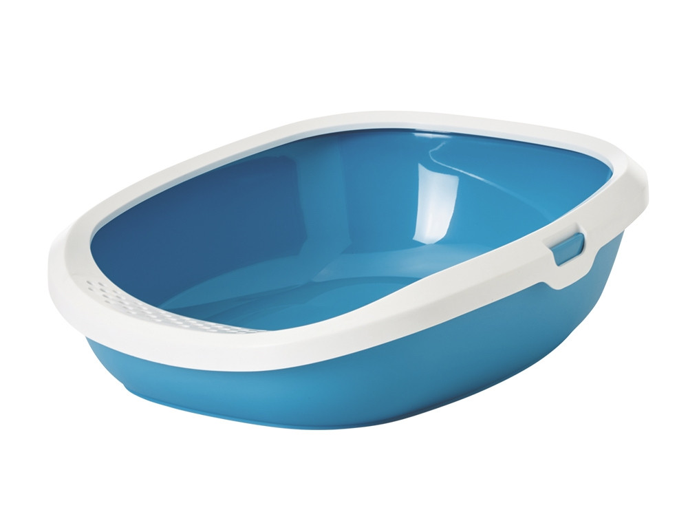 Kattentoilet "Gizmo Medium" 44 x 35,5 x 12,5 cm blauw - wit