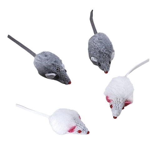[NB72199] Pluche muis met kort haar 5 cm; 4 stuks 
